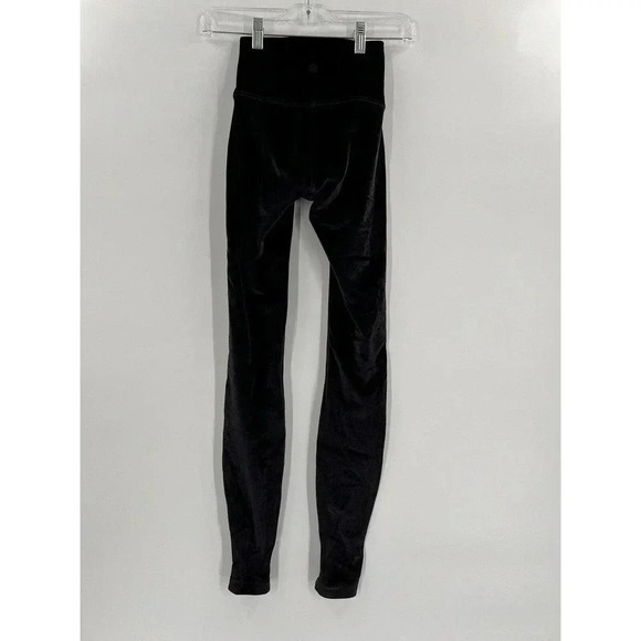 LULULEMON Wunder Lounge HR Tight 28” VELVET Leggings-Black-SIZE 2 Small EUC - Picture 3 of 6
